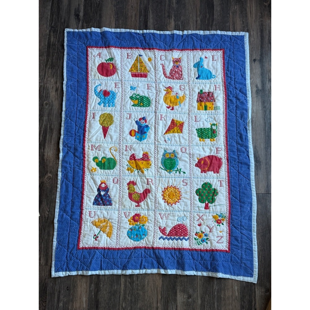 Vintage ABC Baby Blanket Quilt - Picture 2 of 5